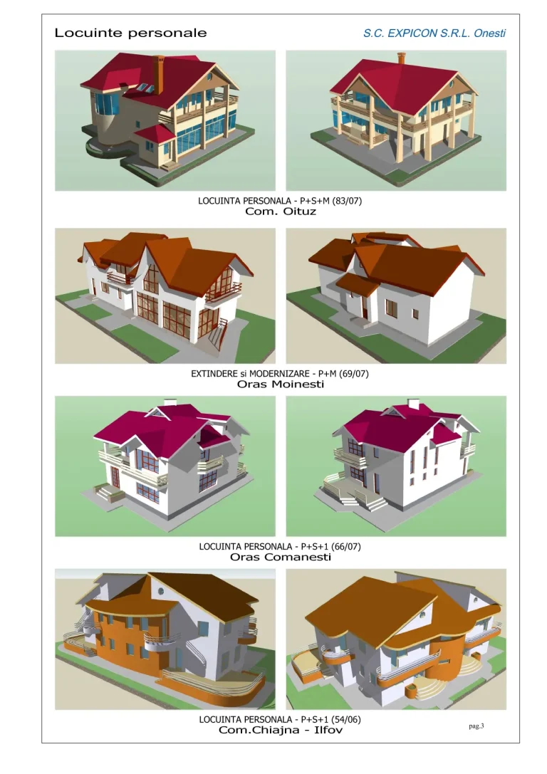 Proiect casă și extindere locuință în Oituz, Moinești, Comănești și Chiajna