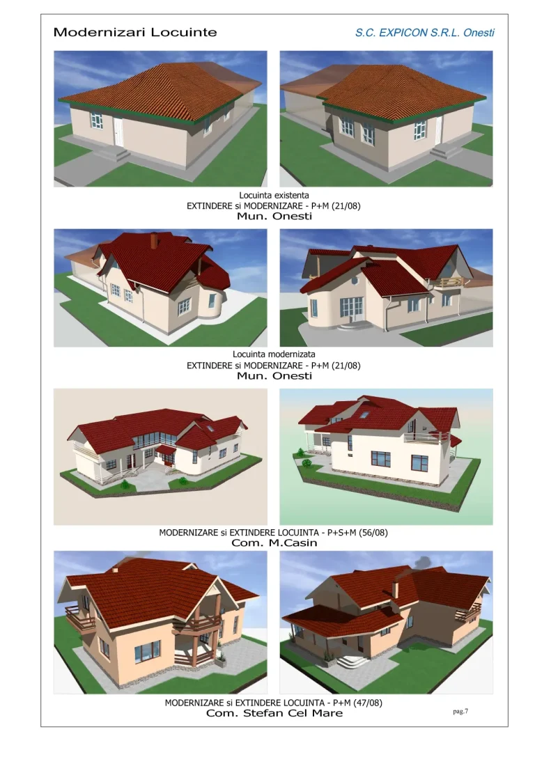 Modernizare și extindere locuințe în Onești, Mănăstirea Cașin și Ștefan cel Mare