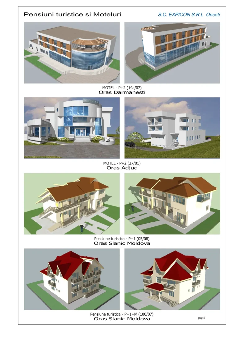 Proiecte pensiuni turistice și moteluri în Dărmănești, Adjud și Slănic Moldova