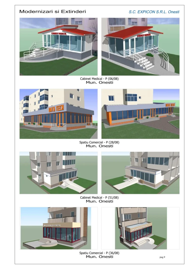 Proiecte cabinete medicale și spații comerciale în Onești