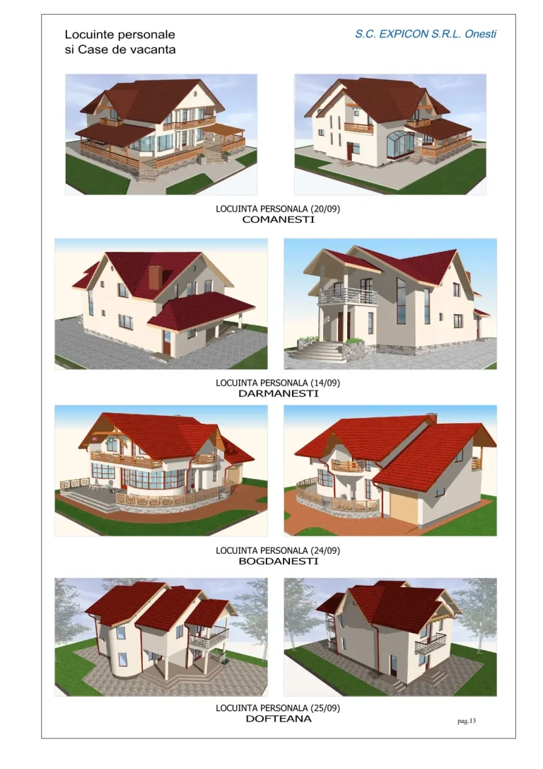 Proiecte locuințe personale în Comănești, Dărmănești, Bogdănești și Dofteana