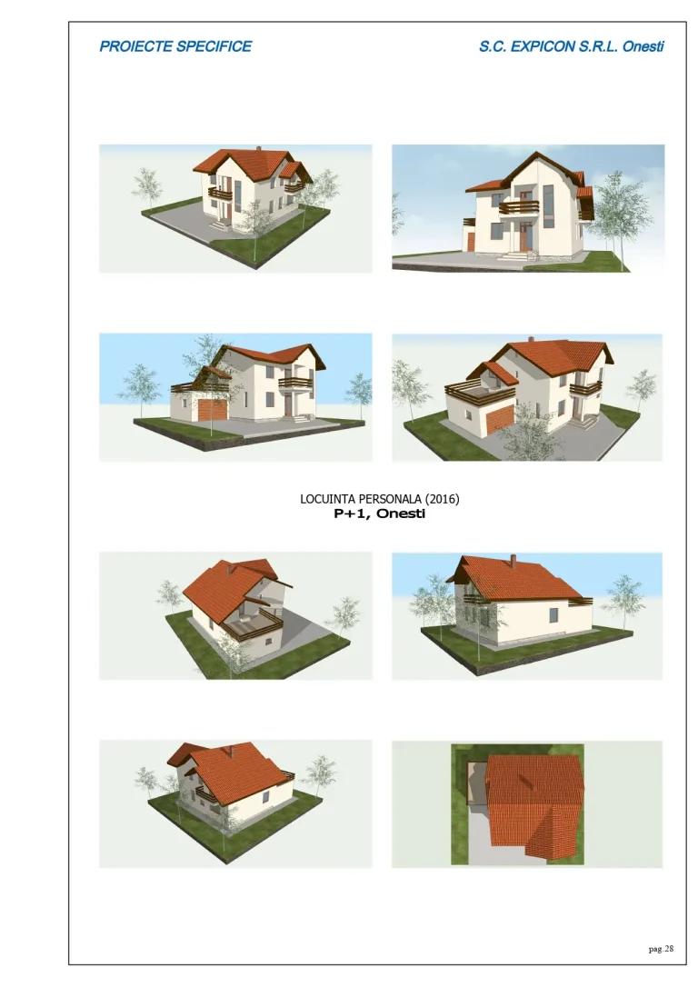 Proiecte locuințe personale P+1 din 2016 în Onești