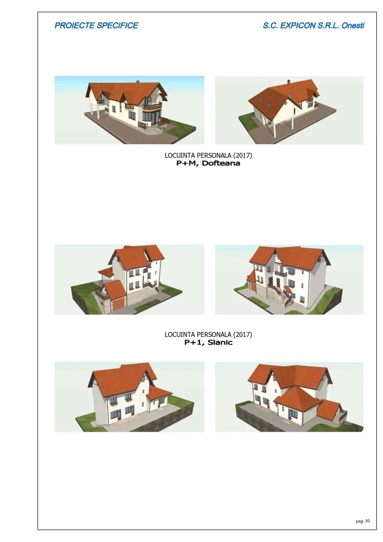 Proiecte case personale din 2017 în Dofteana și Slănic Moldova