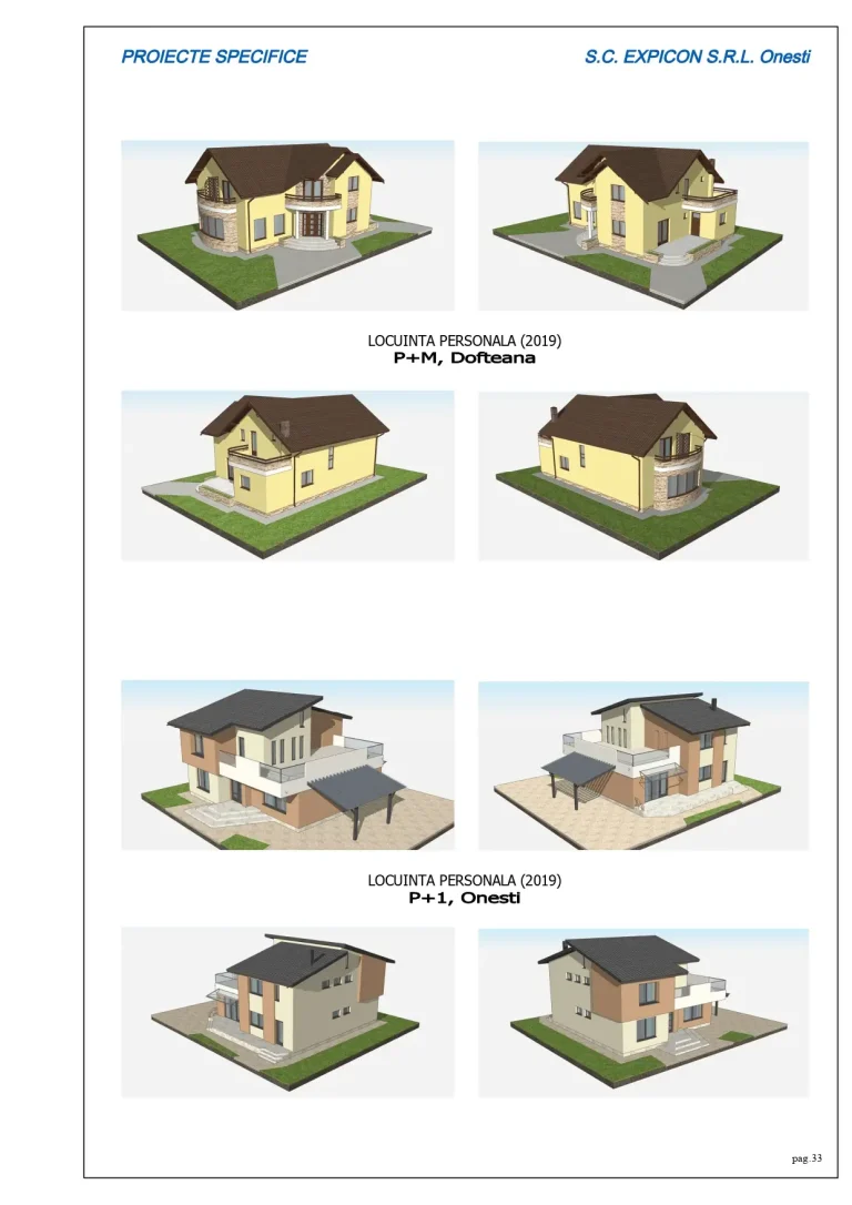 Proiecte locuințe personale din 2019 în Dofteana și Onești