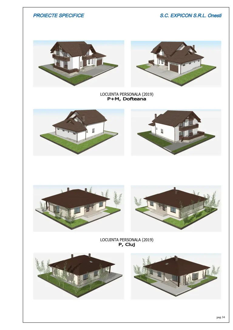 Proiecte case personale din 2019 în Dofteana și Cluj