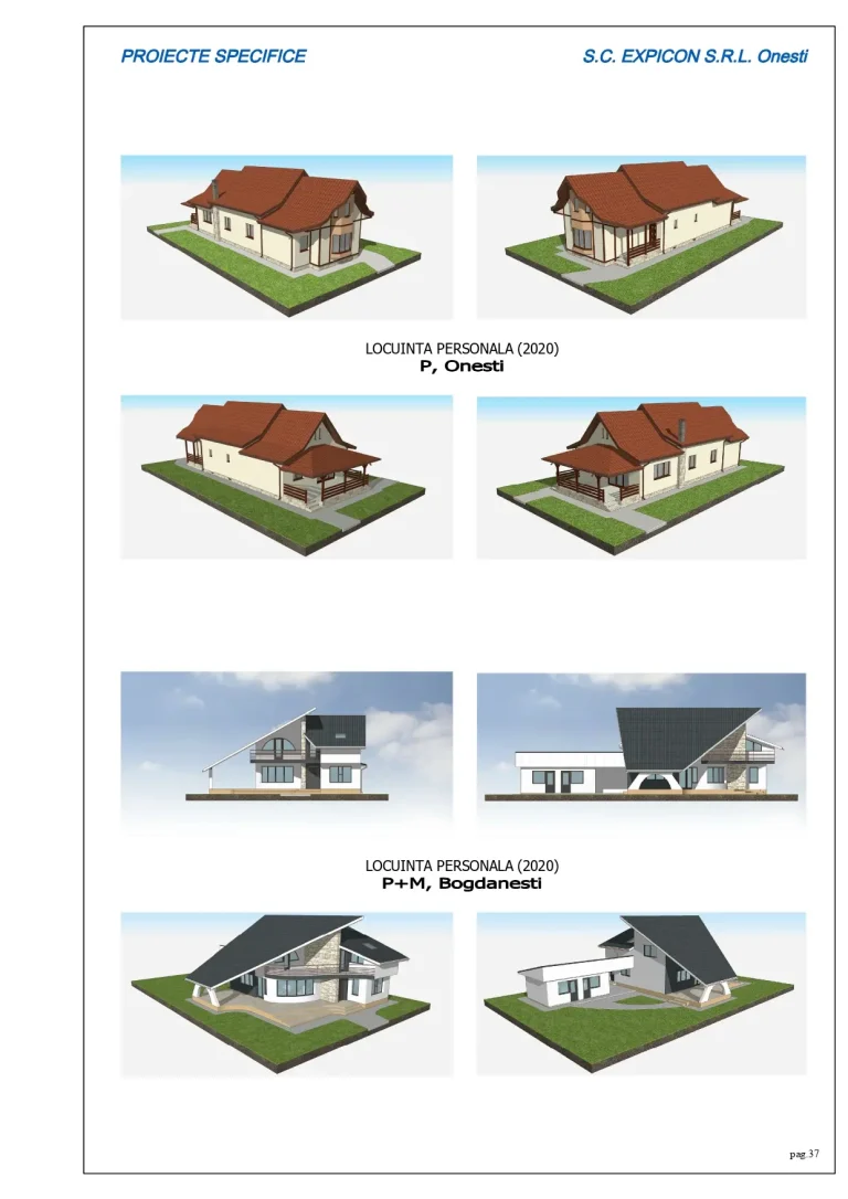 Proiecte locuințe personale din 2020 în Onești și Bogdănești