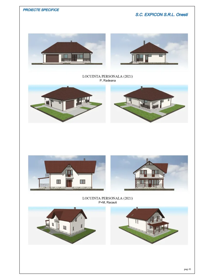 Proiecte locuințe personale din 2021 în Rădeana și Răcăciuni