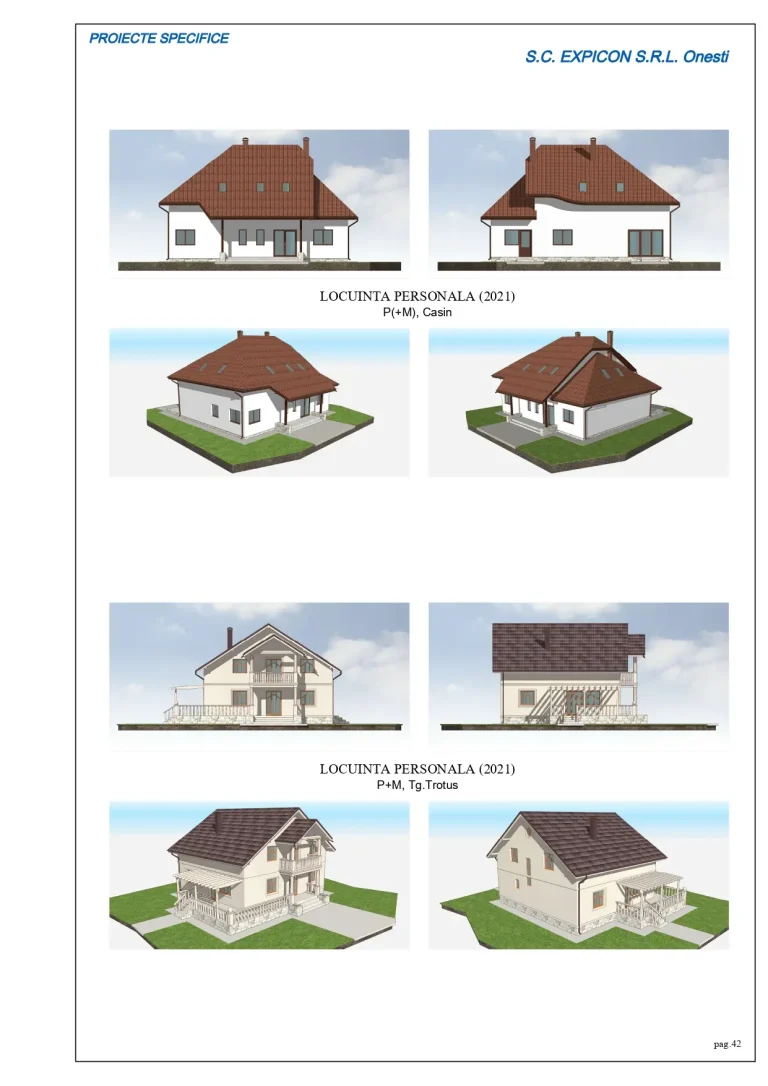 Proiecte case personale din 2021 în Cașin și Târgu Trotuș