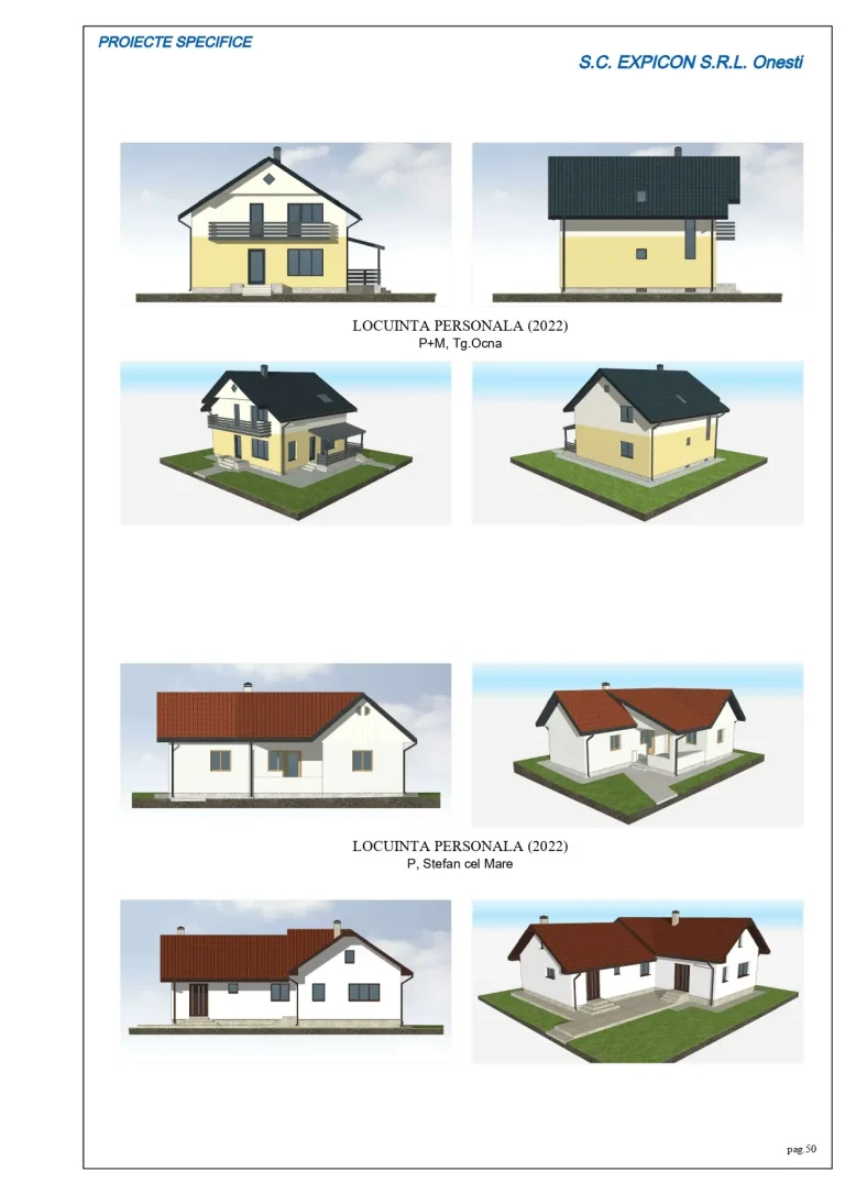 Proiecte case personale din 2022 în Târgu Ocna și Ștefan cel Mare